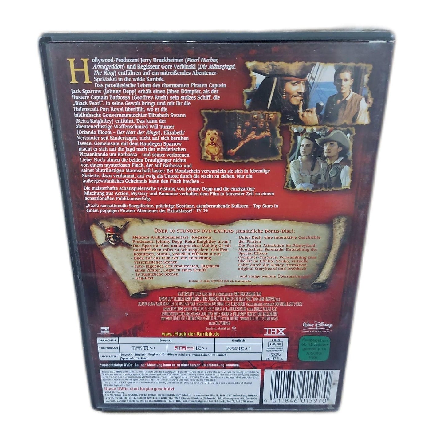 Fluch der Karibik Johnny Depp DVD Piraten Pirates of the Caribbean