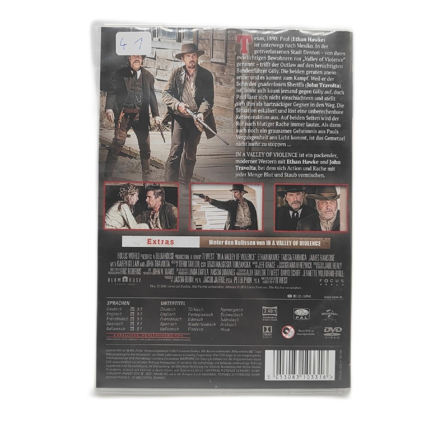 IN A VALLEY OF VIOLENCE, Ethan Hawke, John Travolta, DVD