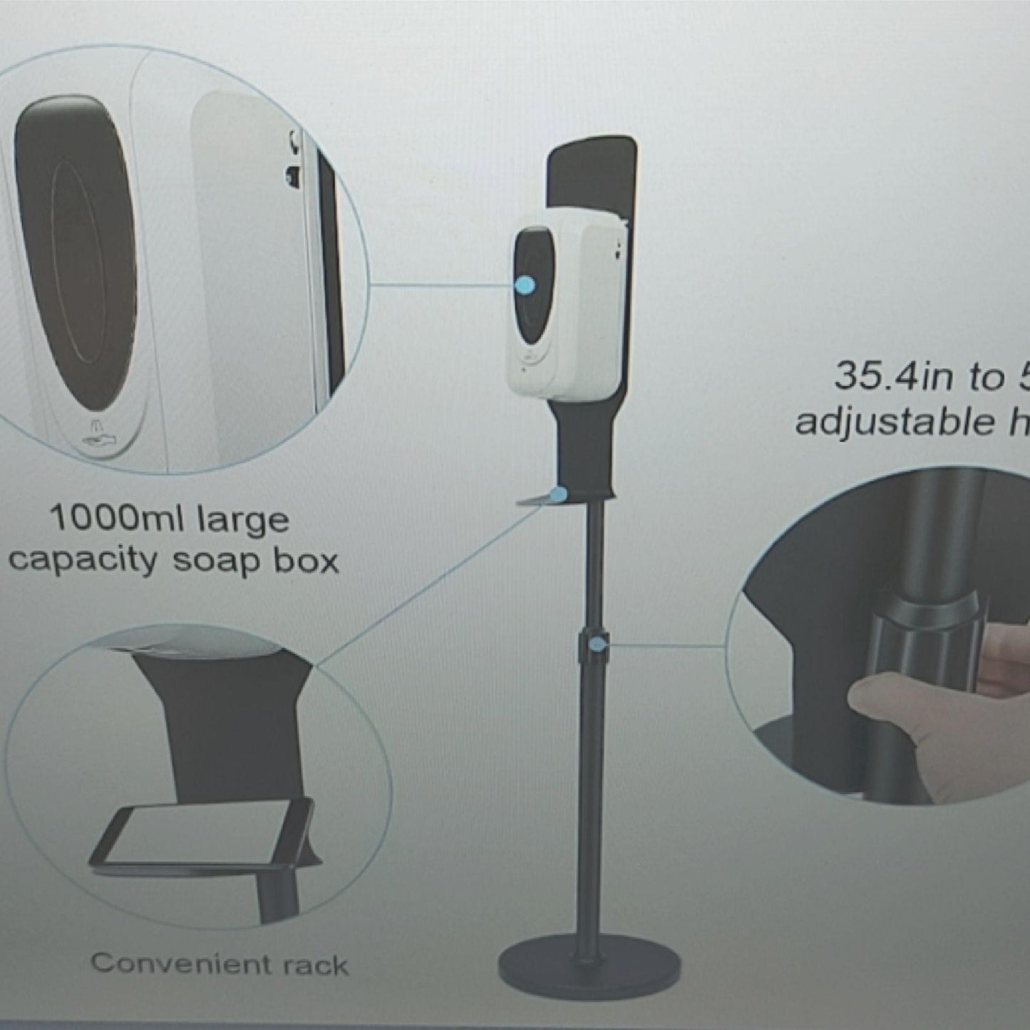 4YANG Desinfektionsspender Sensor Stehend 1000ml Händedesinfektion Hotels Läden Effizient