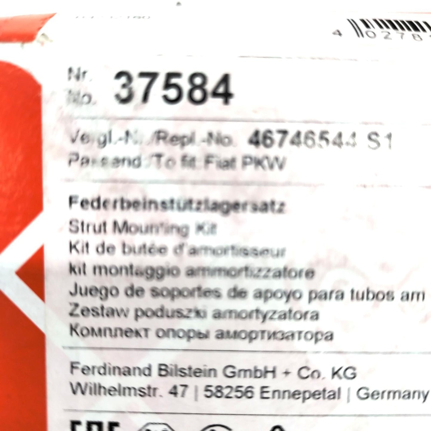 37584 Federbeinstützlager febi bilstein mit Anbaumaterial 1 Stück Schwarz unterstützt