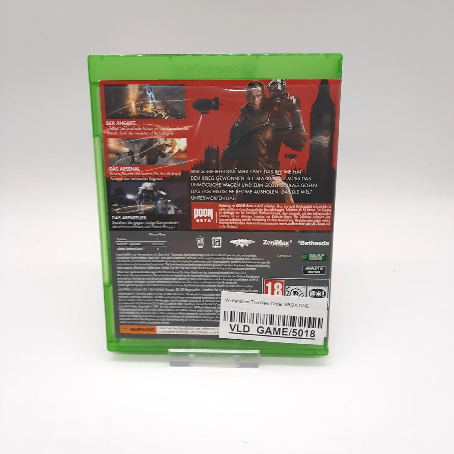 Wolfenstein The New Order Videospiel XBOX ONE AT-PEGI 18