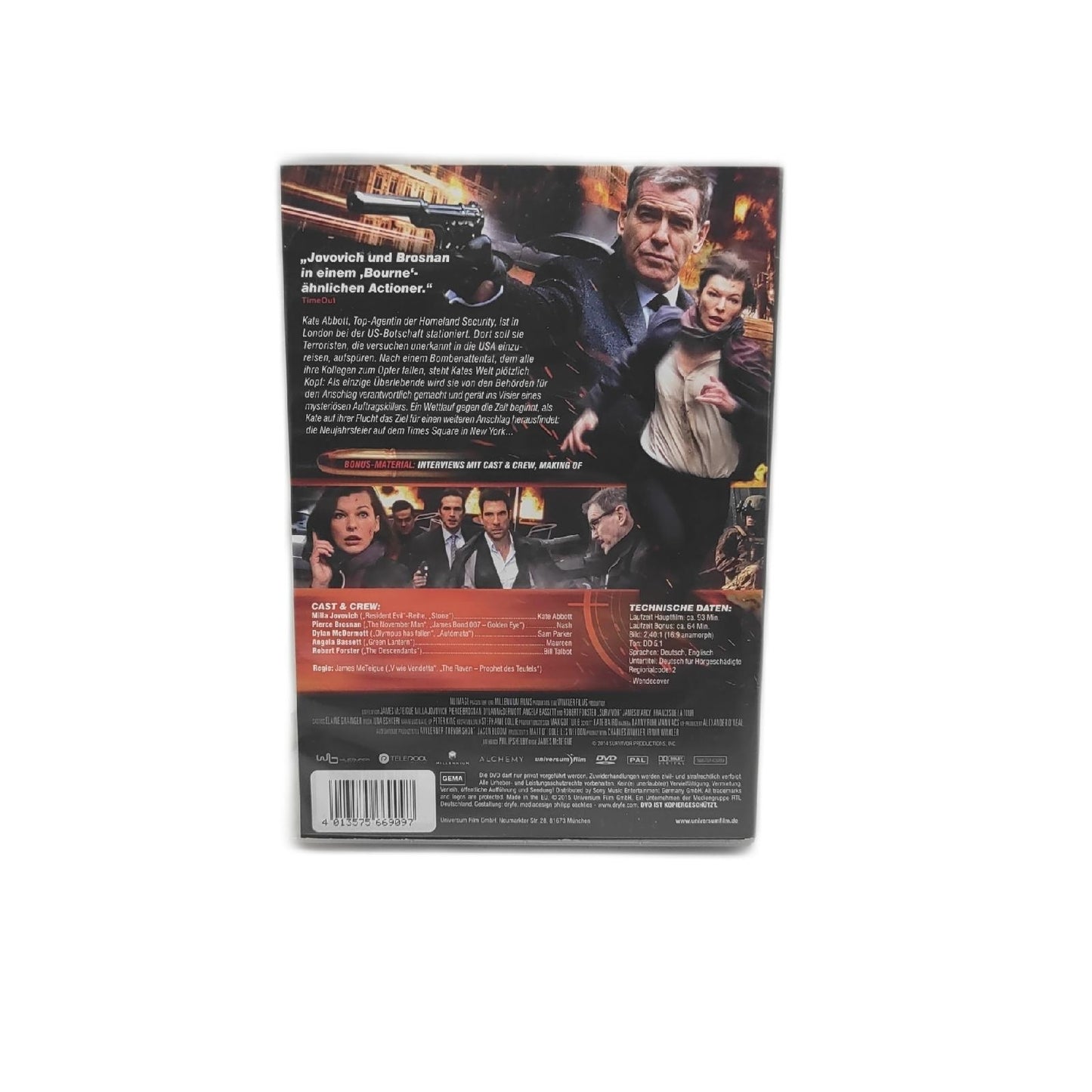 Survivor  DVD Action Milla Jovovich Pierce Brosnan Movie Film