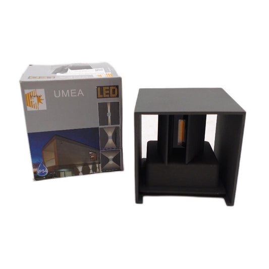 GHB LED Wandleuchte Leuchten IP 65 Schwarz 7W Warmweiss 3000K Verstellbar Abstrahlwinkel