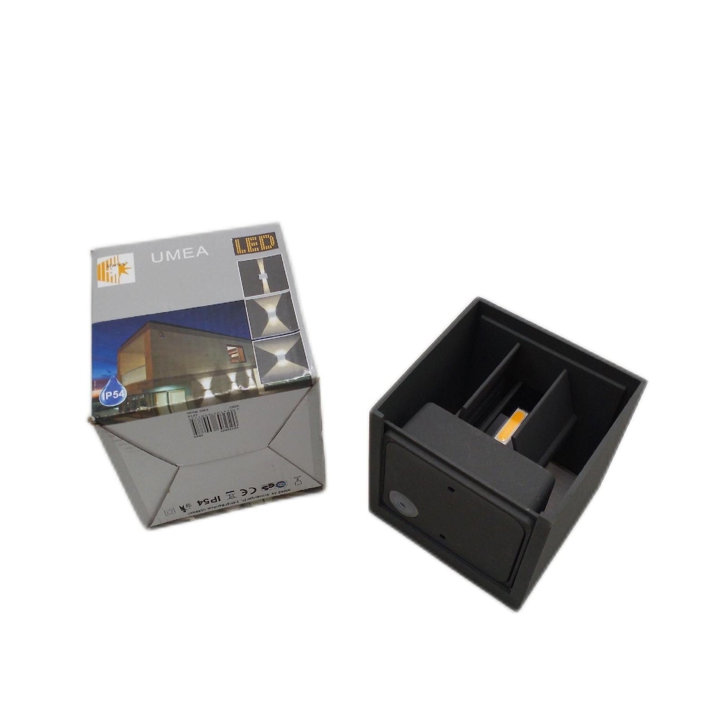 GHB LED Wandleuchte Leuchten IP 65 Schwarz 7W Warmweiss 3000K Verstellbar Abstrahlwinkel