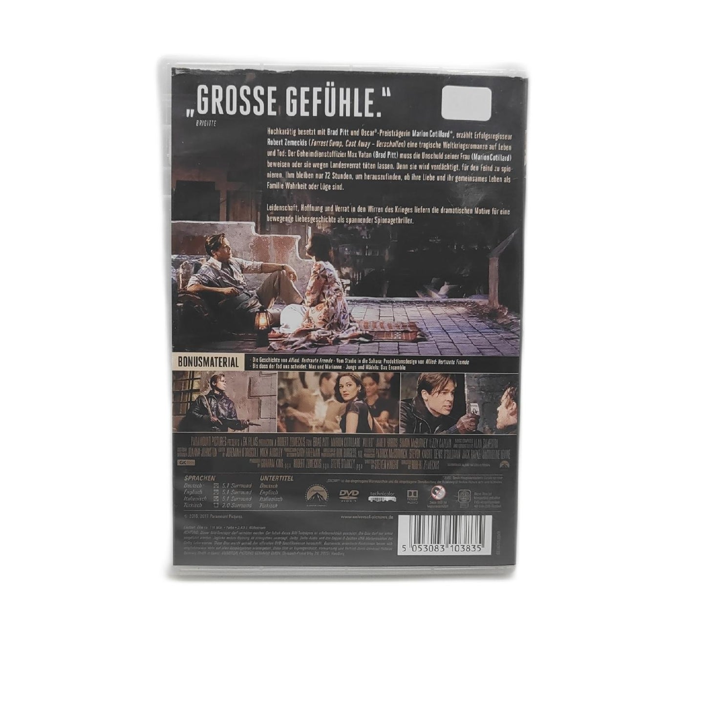 Allied - Vertraute Fremde - (Brad Pitt) * DVD guter Zustand