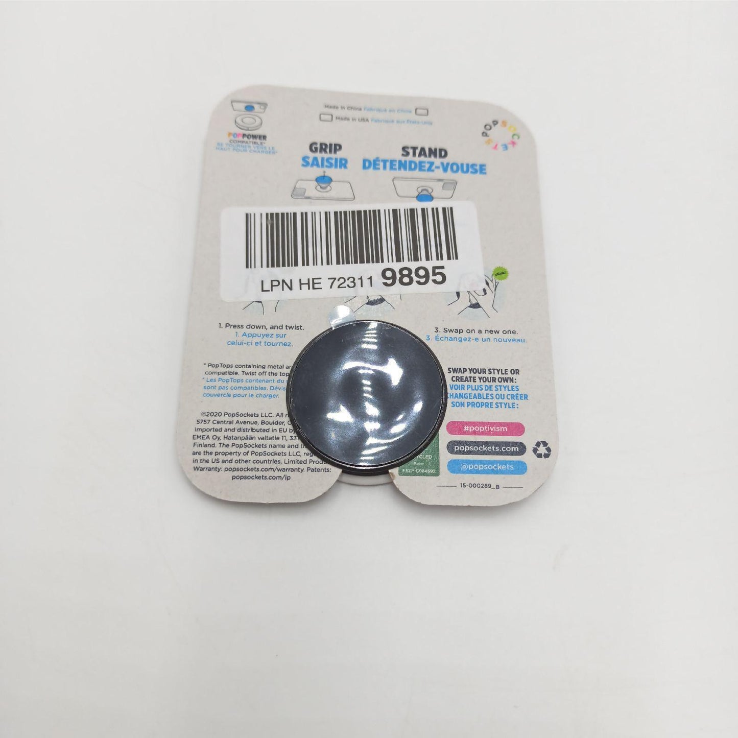 --s Popgrip Ausziehbarer Sockel Teal Rosa Wasser Ripple Marmor Natur Pop-Schutz;