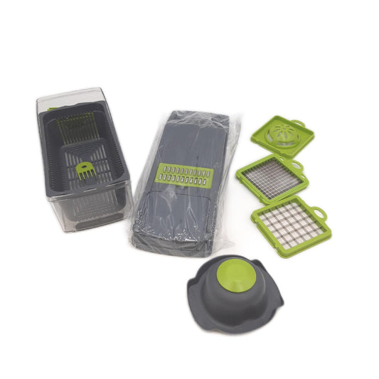 8 in 1 Profi Multifunktions Gemueseschneider Eiersieb Zwiebelreibe Karotten Obst Kartoffeln Edelstahlklinge schnippeln