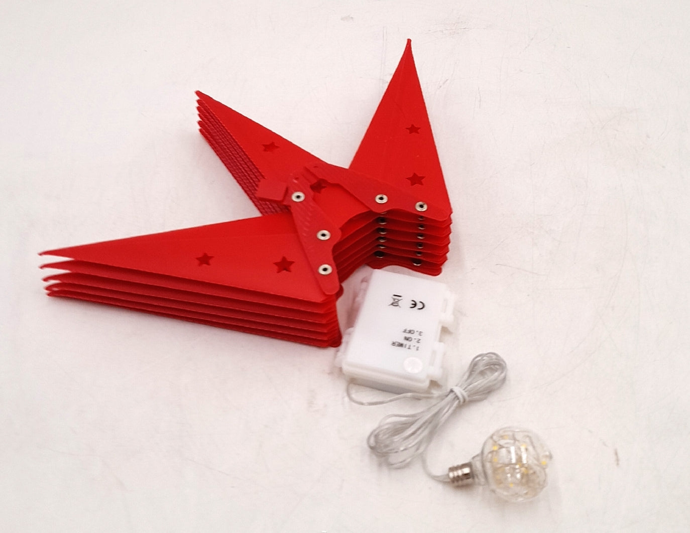 3D Weihnachtsstern Beleuchtung Fensterdeko Lichterkette 45cm Batteriebetrieben