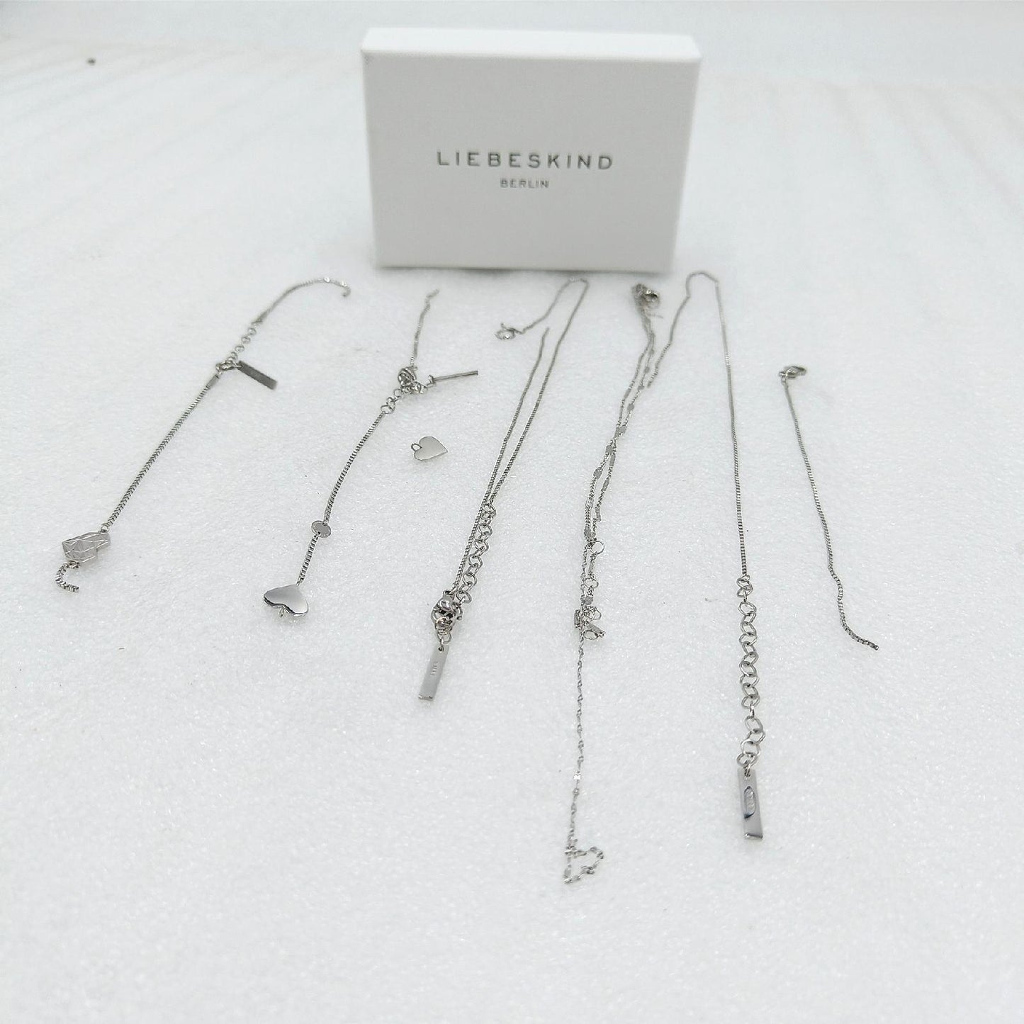 5x Liebeskind Berlin Edelstahl Silber Halskette Armkette Herz